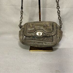 COACH Campbell Exotic Leather Crossbody/Camera Bag In Python Platinum